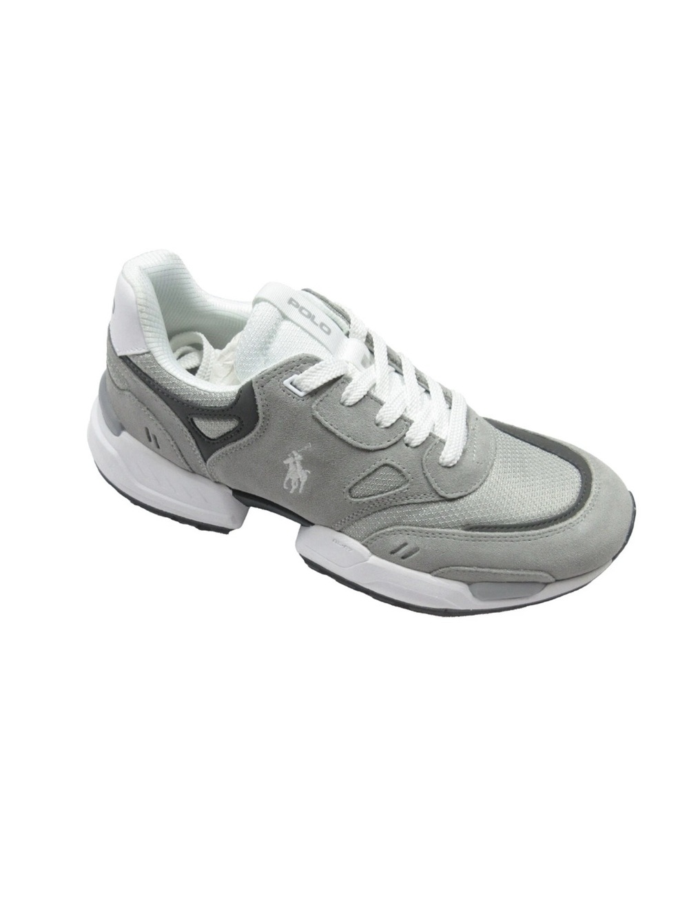 Polo by Ralph Lauren Men’s Light Gray & White Running Sneakers